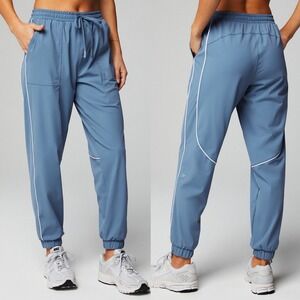 NWT Fabletics Piped One Jogger In Elemental Blue/Classic White Size S Athleisure